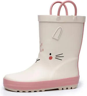 WTW Toddler and Kids Rain Boots Unisex-Child Waterproof Rubber Rain Boots with Easy-On Handles in Fun Patterns for Girls and Boys (Toddler/Little Kid/Big Kid)