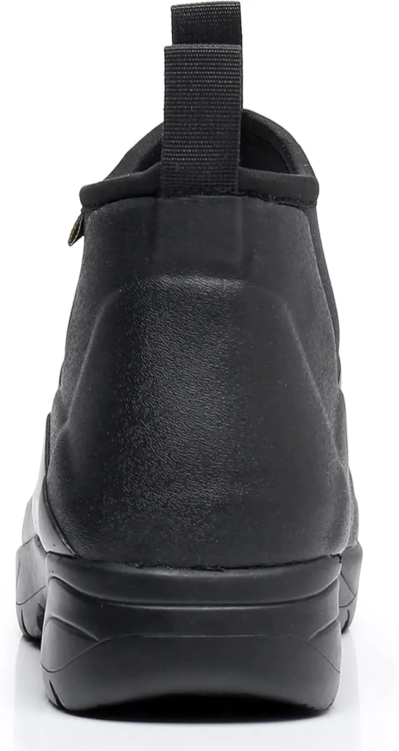 WTW Unisex Waterproof Rubber Rain Boots - Slip On Ankle Neoprene Boots Garden Shoes for Men and Women Outdoor Work