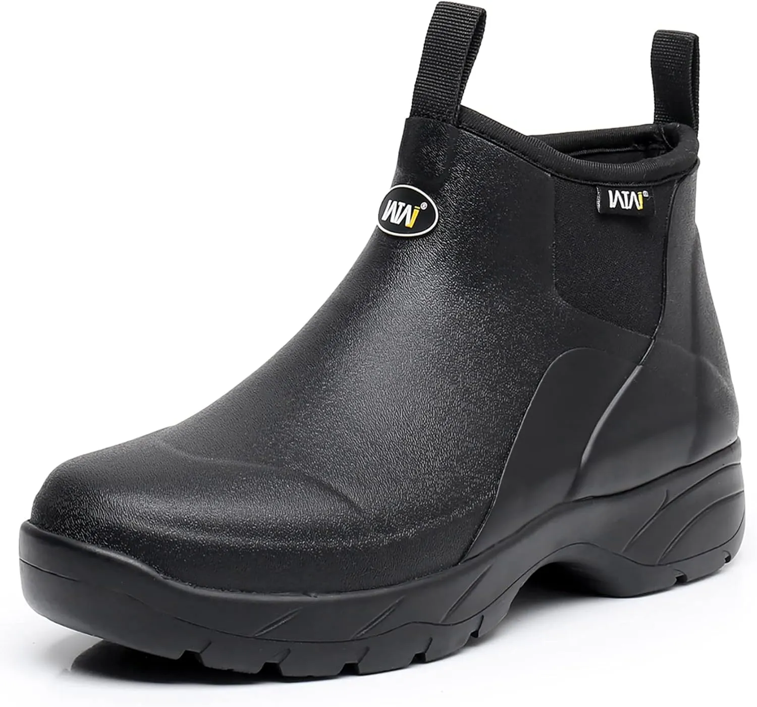 WTW Unisex Waterproof Rubber Rain Boots - Slip On Ankle Neoprene Boots Garden Shoes for Men and Women Outdoor Work