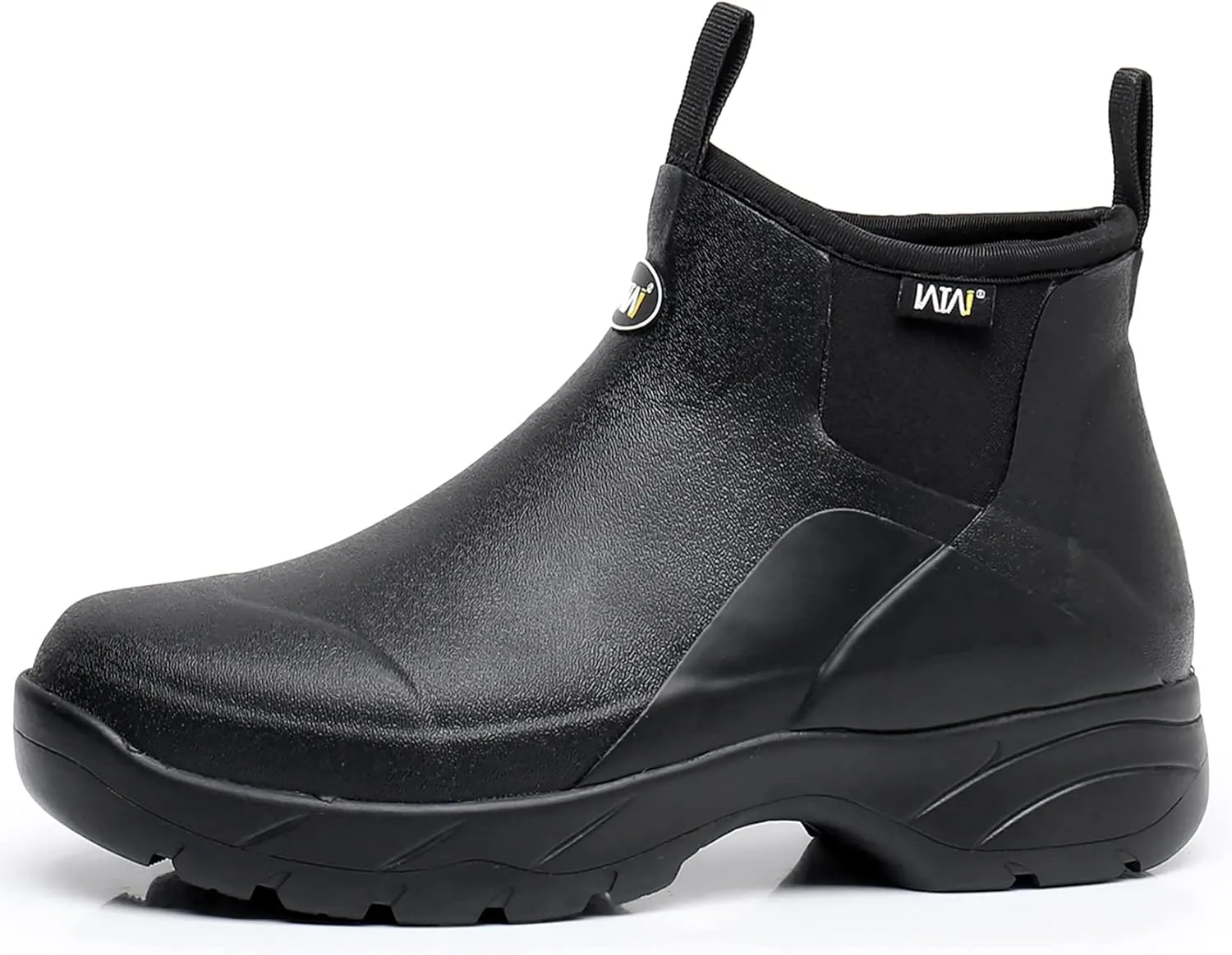 WTW Unisex Waterproof Rubber Rain Boots - Slip On Ankle Neoprene Boots Garden Shoes for Men and Women Outdoor Work