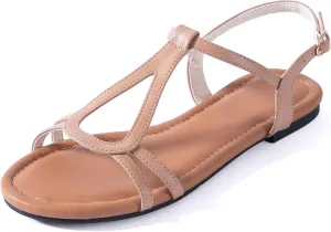 YANWENFANG Women's Flat Sandals Strappy Gladiator Sandals with Adjustable Ankle Strap,Teardrop Boho Beach Sandals for Summer Vacation, Festival, Casual Comfort