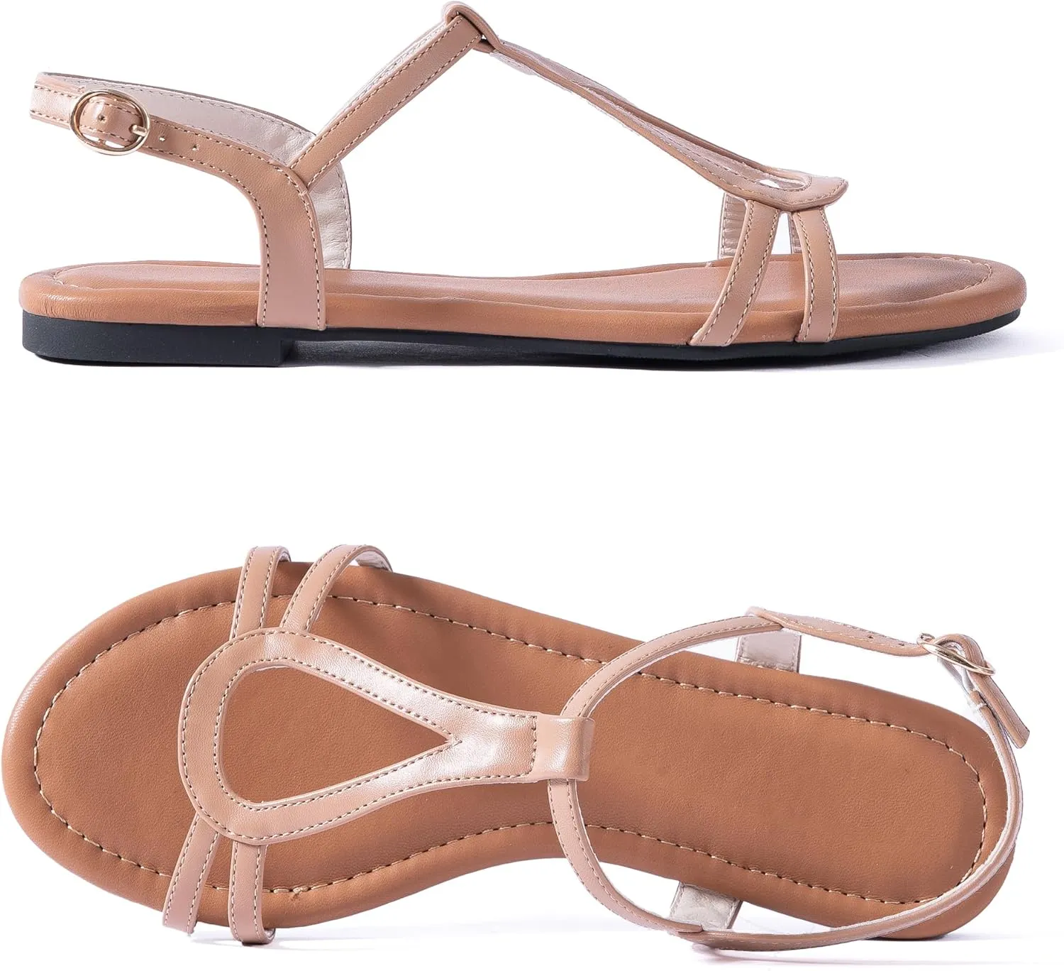 YANWENFANG Women's Flat Sandals Strappy Gladiator Sandals with Adjustable Ankle Strap,Teardrop Boho Beach Sandals for Summer Vacation, Festival, Casual Comfort
