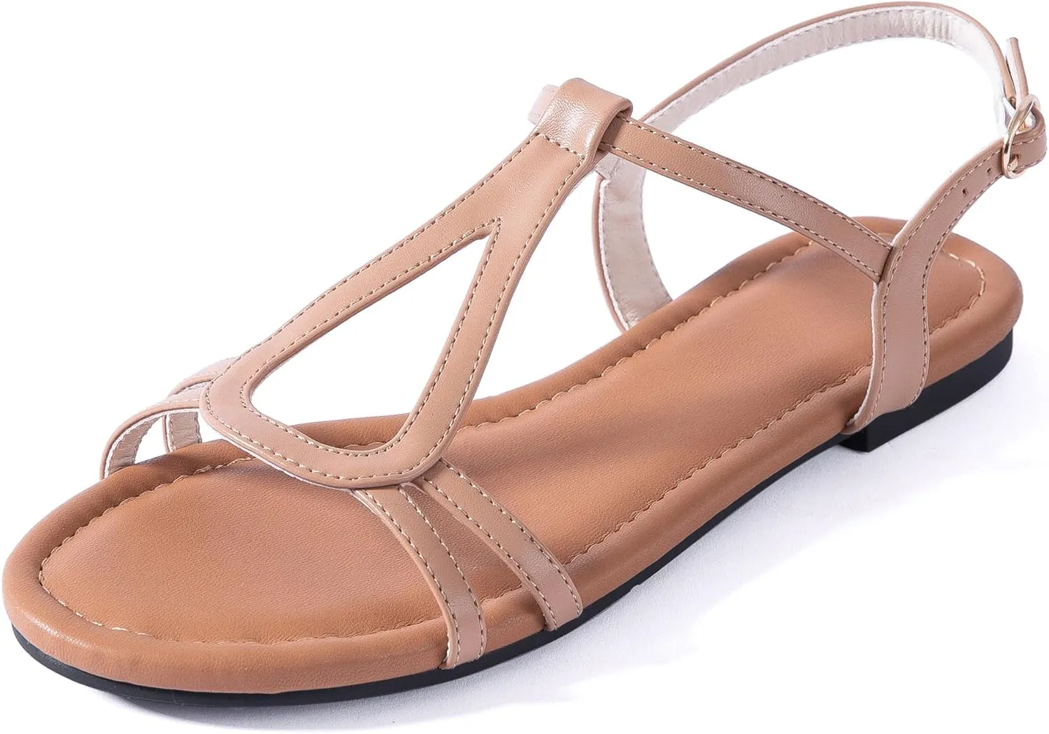 YANWENFANG Women's Flat Sandals Strappy Gladiator Sandals with Adjustable Ankle Strap,Teardrop Boho Beach Sandals for Summer Vacation, Festival, Casual Comfort