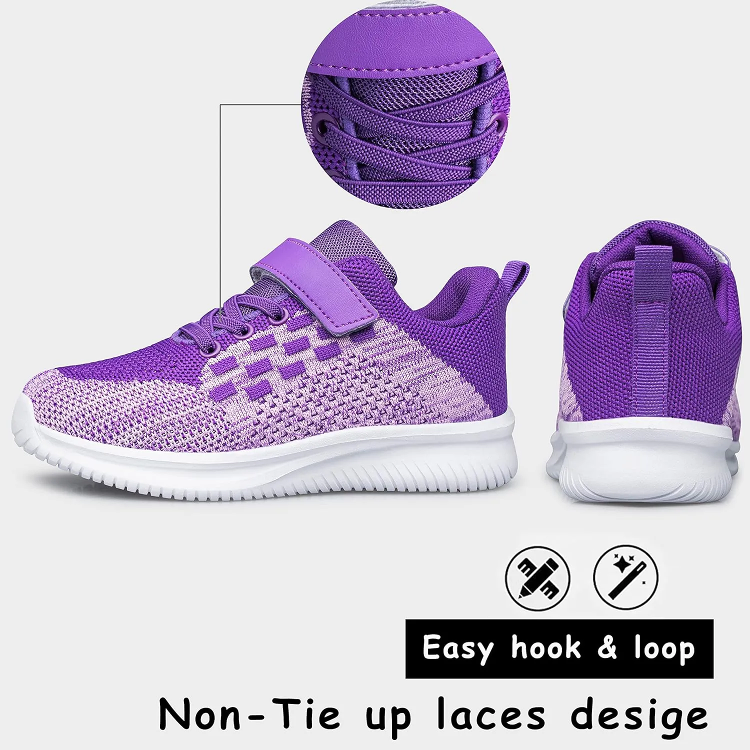 YHOON Boys Girls Shoes Kids Sneakers Breathable Athletic Running Tennis Shoes for Toddler/Little Kid/Big Kid