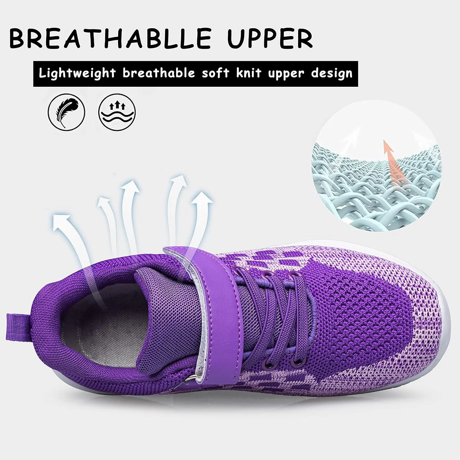 YHOON Boys Girls Shoes Kids Sneakers Breathable Athletic Running Tennis Shoes for Toddler/Little Kid/Big Kid