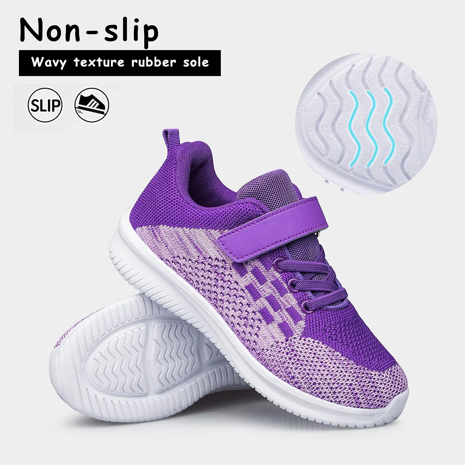YHOON Boys Girls Shoes Kids Sneakers Breathable Athletic Running Tennis Shoes for Toddler/Little Kid/Big Kid
