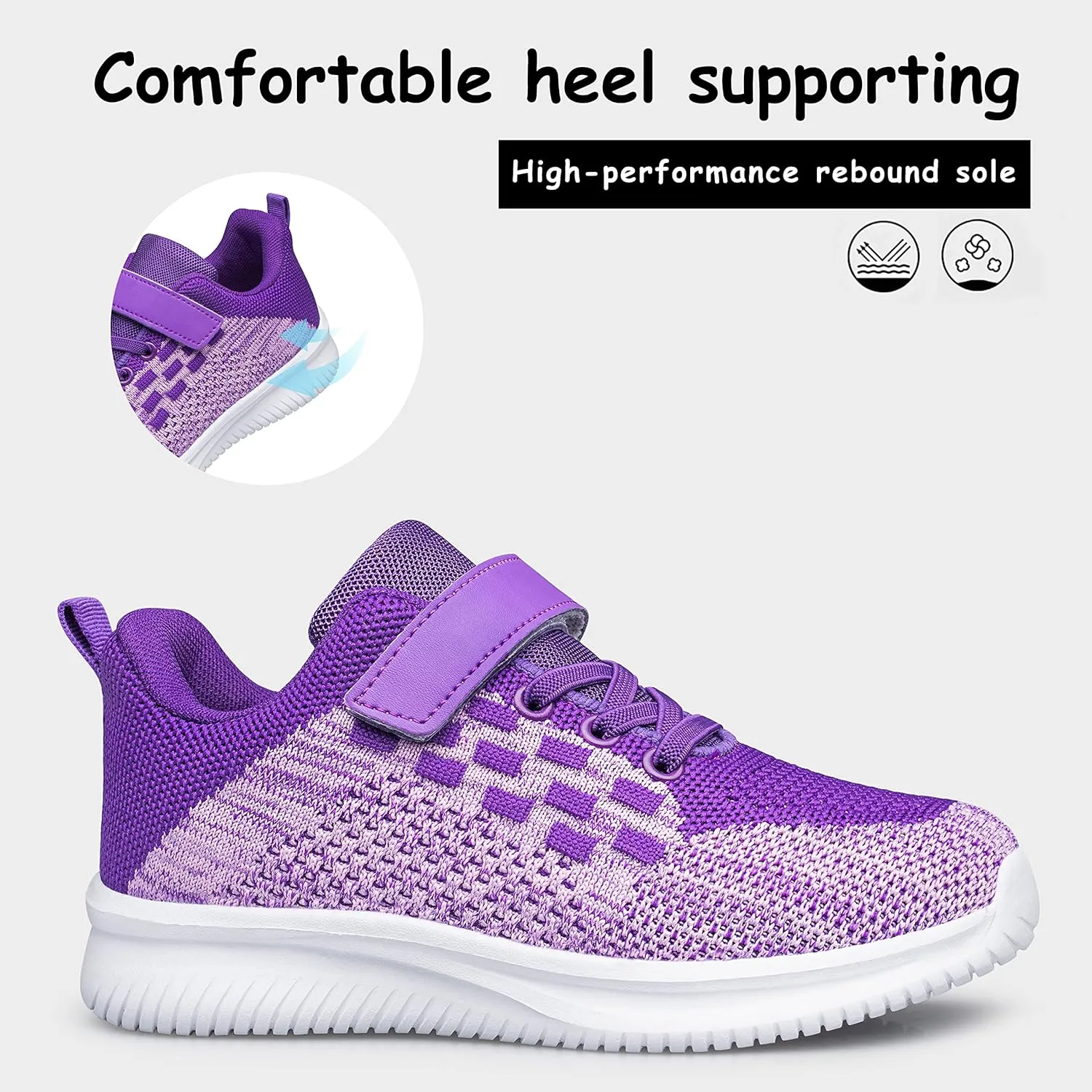 YHOON Boys Girls Shoes Kids Sneakers Breathable Athletic Running Tennis Shoes for Toddler/Little Kid/Big Kid