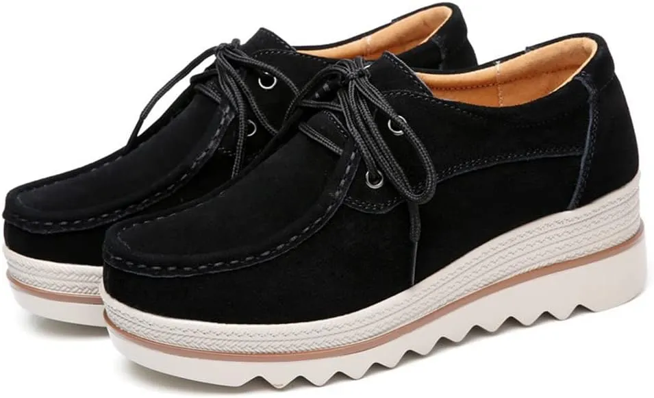 YING LAN Women Slip On Loafers Comfort Suede Moccasins Wide Low Top Shoes