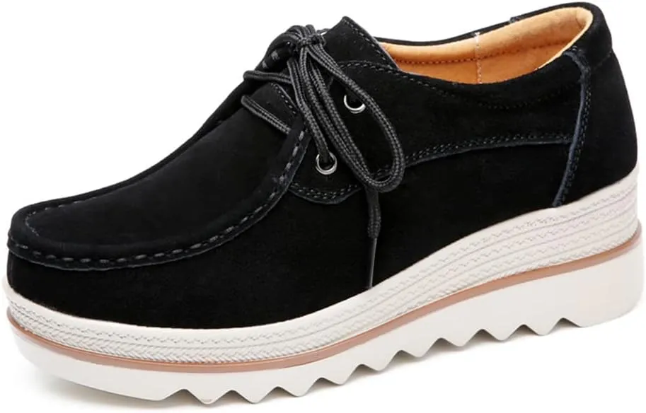 YING LAN Women Slip On Loafers Comfort Suede Moccasins Wide Low Top Shoes