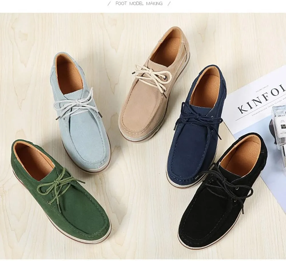 YING LAN Women Slip On Loafers Comfort Suede Moccasins Wide Low Top Shoes