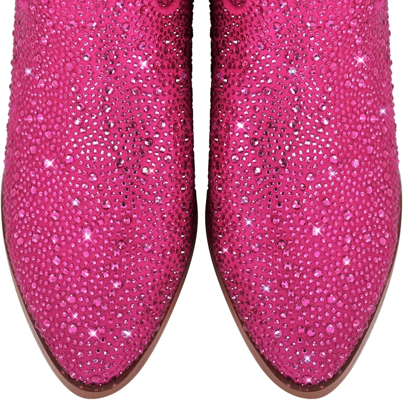 Yolkomo Cowboy Boots For Women Wide Calf Glitter Rhinestone Cowgirl Boots