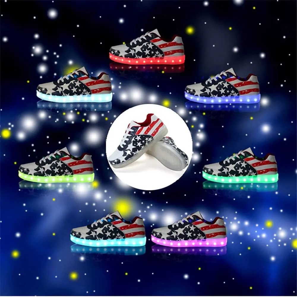 YuanRoad Unisex LED Light Up Shoes with USB Charging Glowing Luminous LED Sneakers