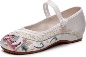 YunPeng Women's Canvas Shoes Casual Round Toe Mary Jane Shoes Ballerina Ballet Yoga Flats Slip on Shoes