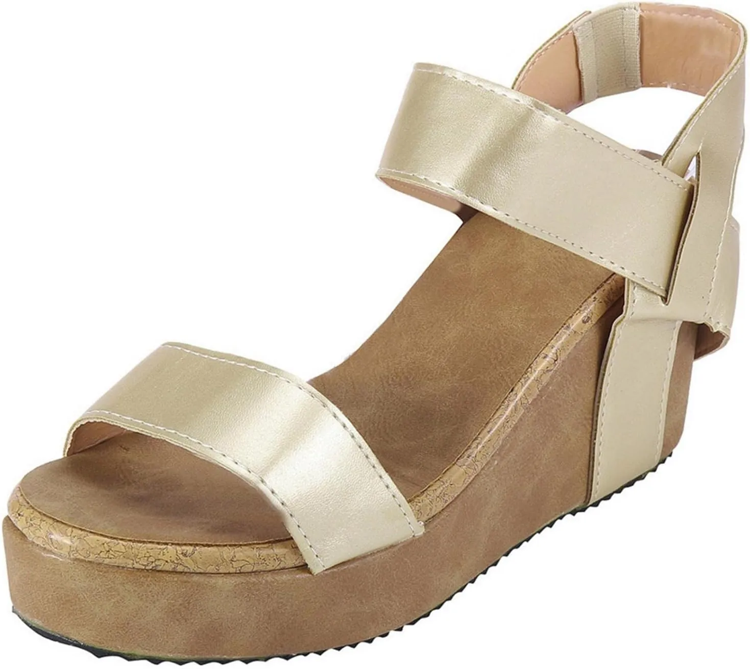 ZBYY Women's Ankle-Strap Heeled Sandals Open Toe Platform Wedge Slip On Sandals Casual Summer Beach Sandals Shoes