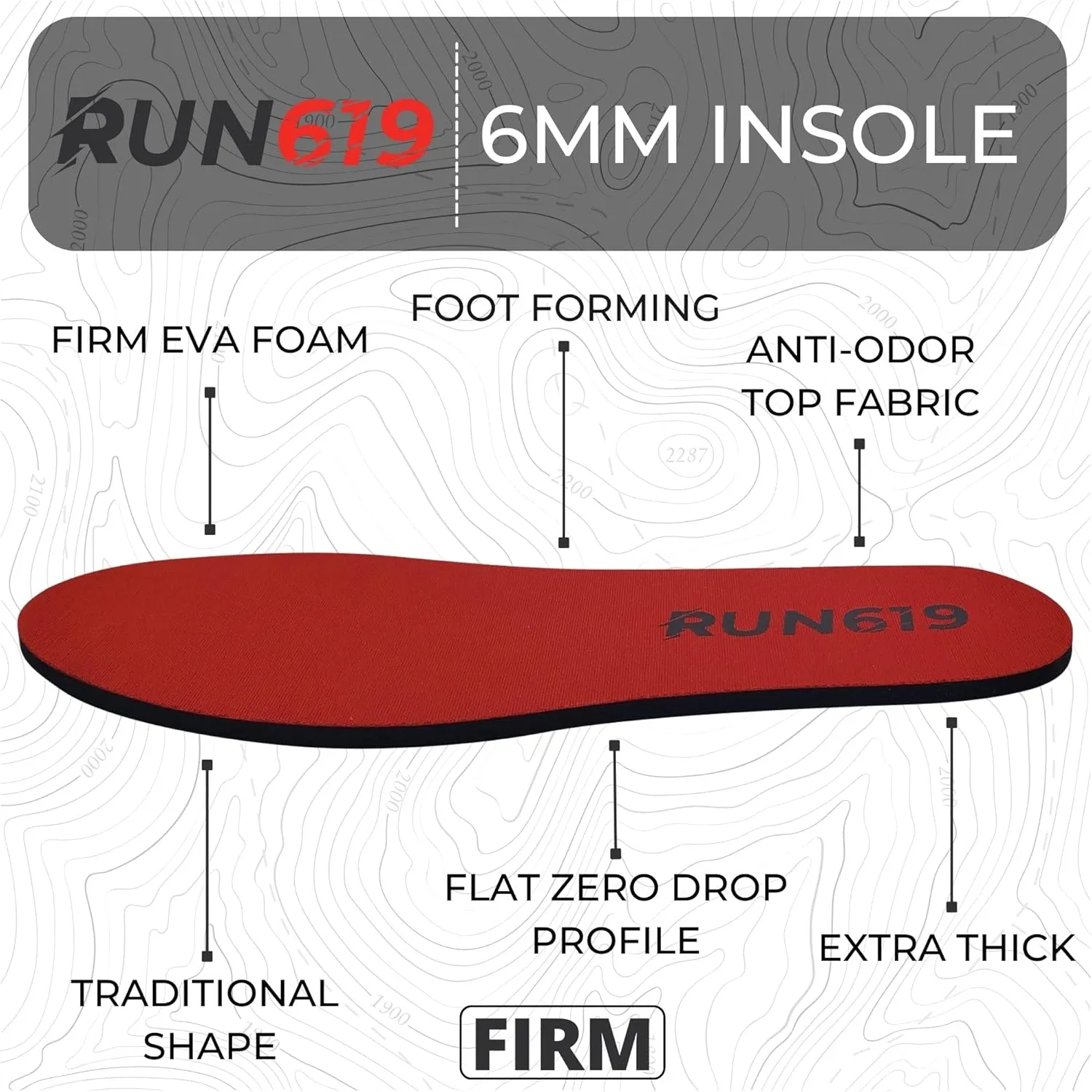 Zero Drop Shoe Insoles, Traditional Shape, Foot Forming, Regular Width - Thick, Firm, Flat Shoe Inserts - Men's 11-12