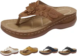 ZSpzx Women's Orthotic Cushion Flip Flops Recovery Walking Sandals for Women Foot Arch Support Plantar Fasciitis Bunion Wedge Slide Comfortable Dressy Summer Casual Womens Beach Shoes for Daily Wear
